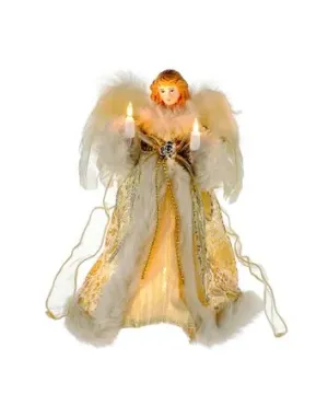 10"Ivory & Gold Angel Tree Topper