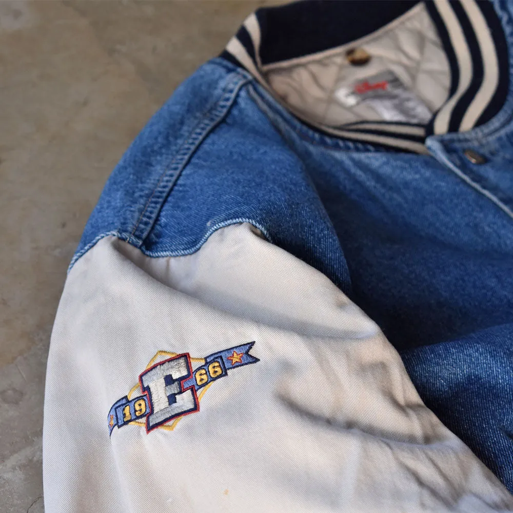 90’s Disney ”EEYORE” 中綿入り デニム アワードジャケット 231224