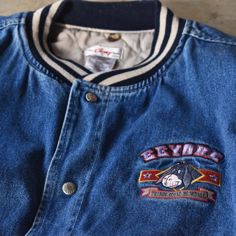 90’s Disney ”EEYORE” 中綿入り デニム アワードジャケット 231224