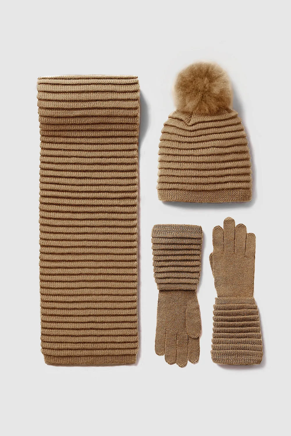 Adult Ribbed Hat With Oversized Fur Pompon