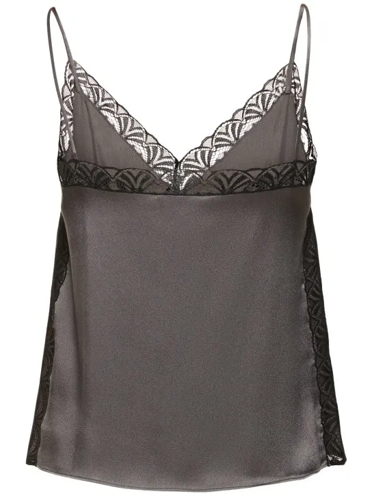 Alberta Ferretti   Satin &amp; lace camisole top 