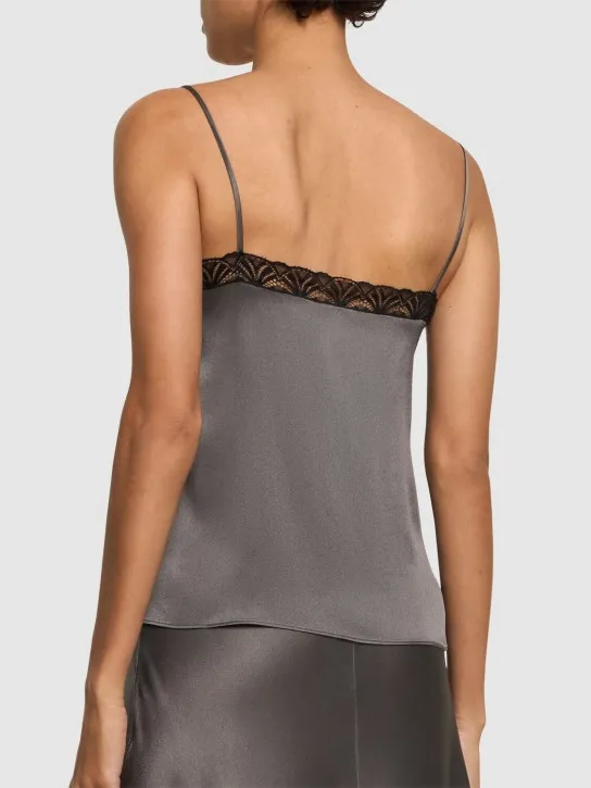 Alberta Ferretti   Satin &amp; lace camisole top 