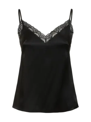 Alberta Ferretti   Satin &amp; lace camisole top 
