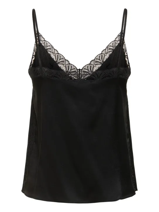 Alberta Ferretti   Satin &amp; lace camisole top 