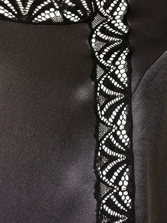 Alberta Ferretti   Satin &amp; lace camisole top 
