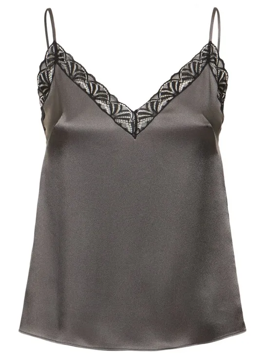 Alberta Ferretti   Satin &amp; lace camisole top 