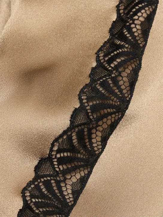 Alberta Ferretti   Satin &amp; lace camisole top 