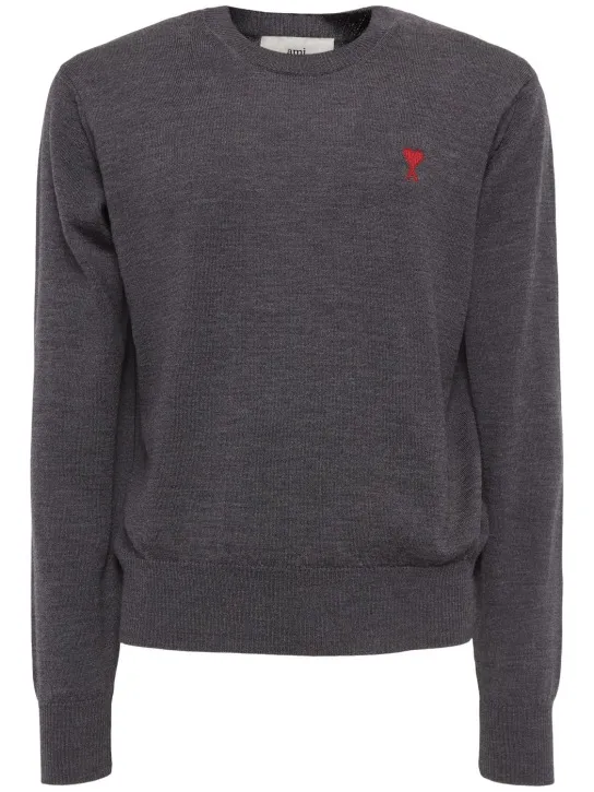 AMI Paris   Red adc wool sweater 