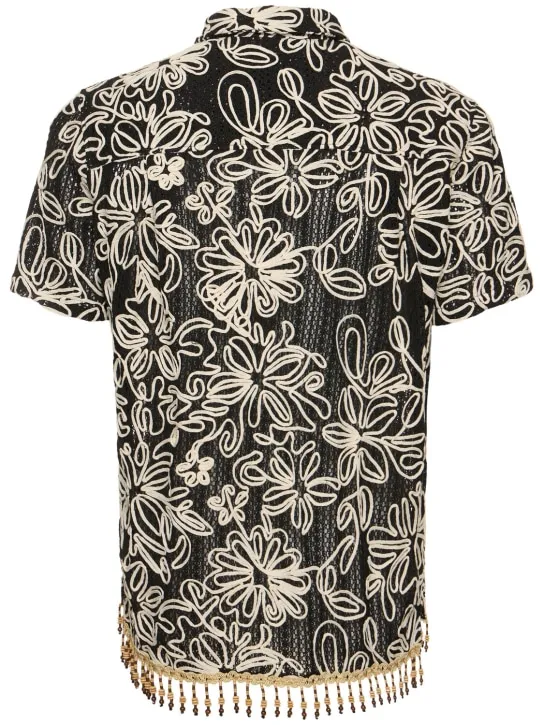 Andersson Bell   Flower jacquard tech shirt 
