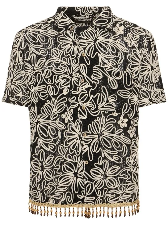 Andersson Bell   Flower jacquard tech shirt 