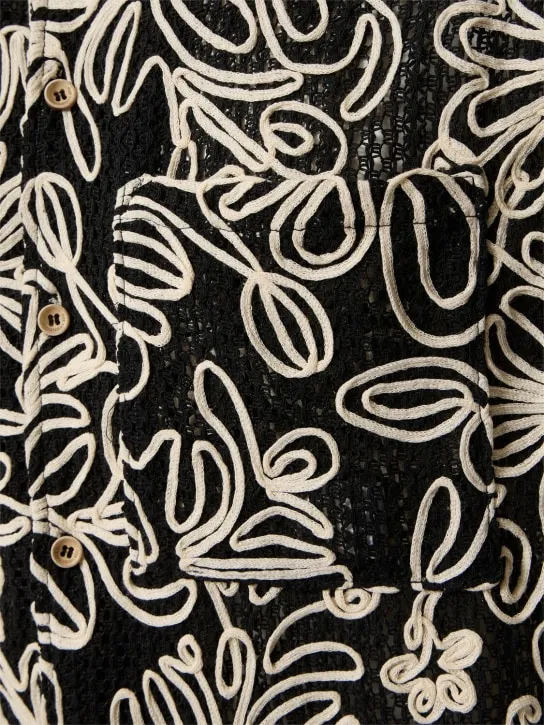 Andersson Bell   Flower jacquard tech shirt 