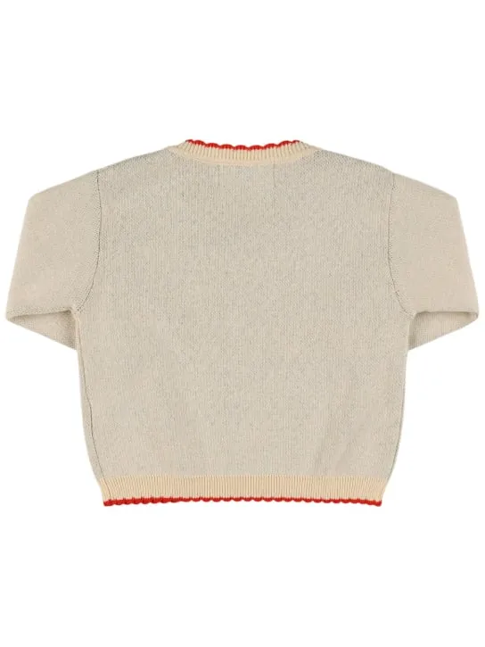 Bobo Choses   Flowers organic cotton knit cardigan 
