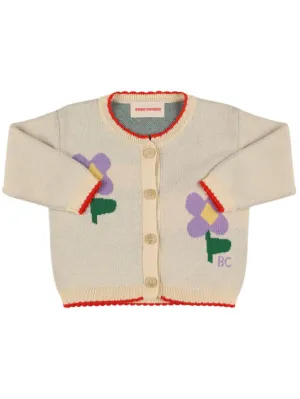 Bobo Choses   Flowers organic cotton knit cardigan 