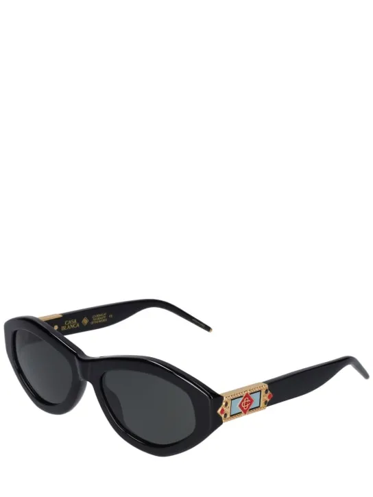 Casablanca   Monogram plaque oval sunglasses 