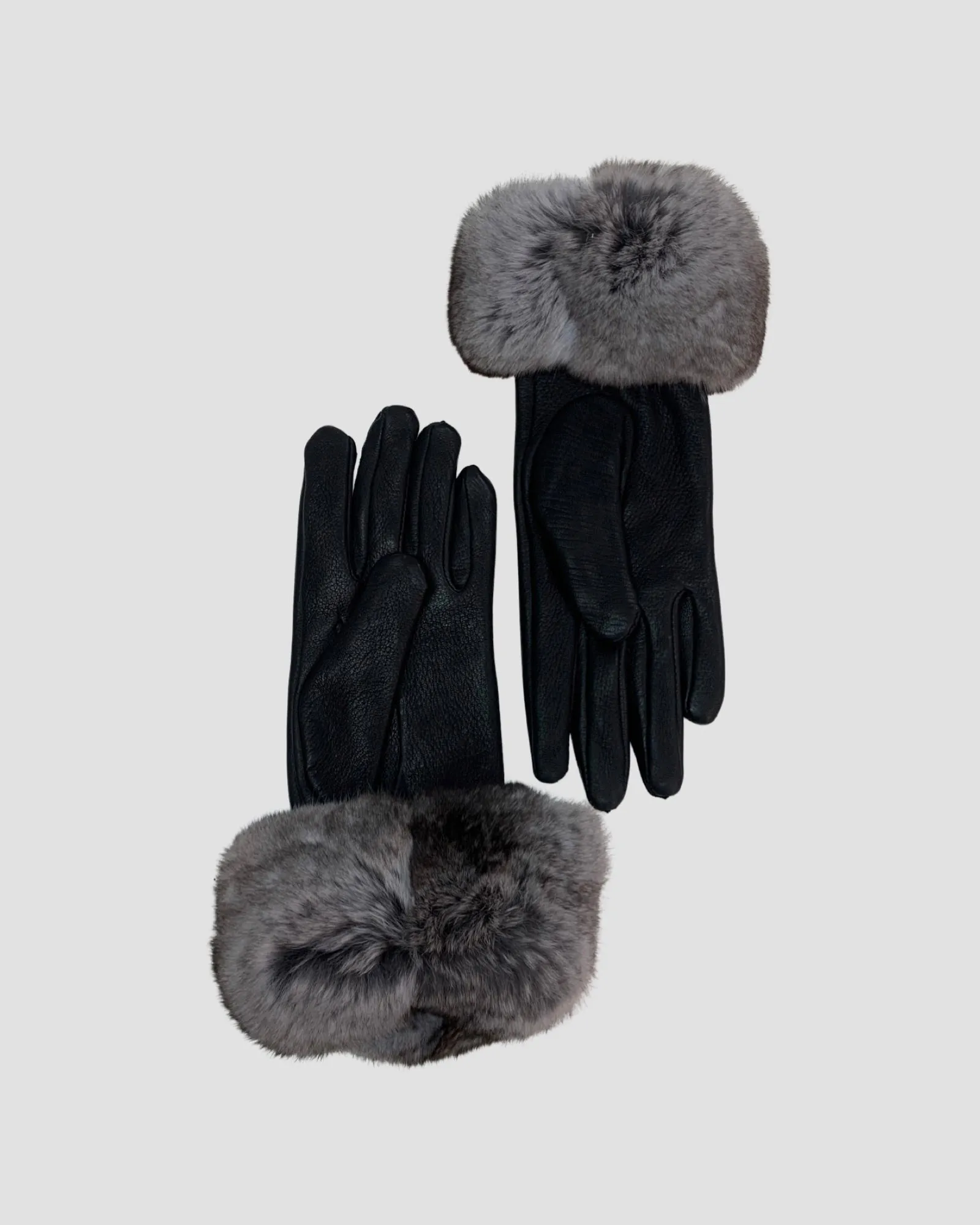 Chinchilla Fur-Trimmed Gloves