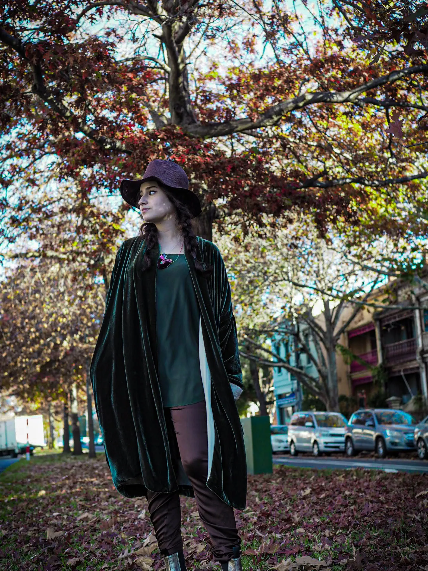 Cocoon coat (silk Velvet)- Rose Wood