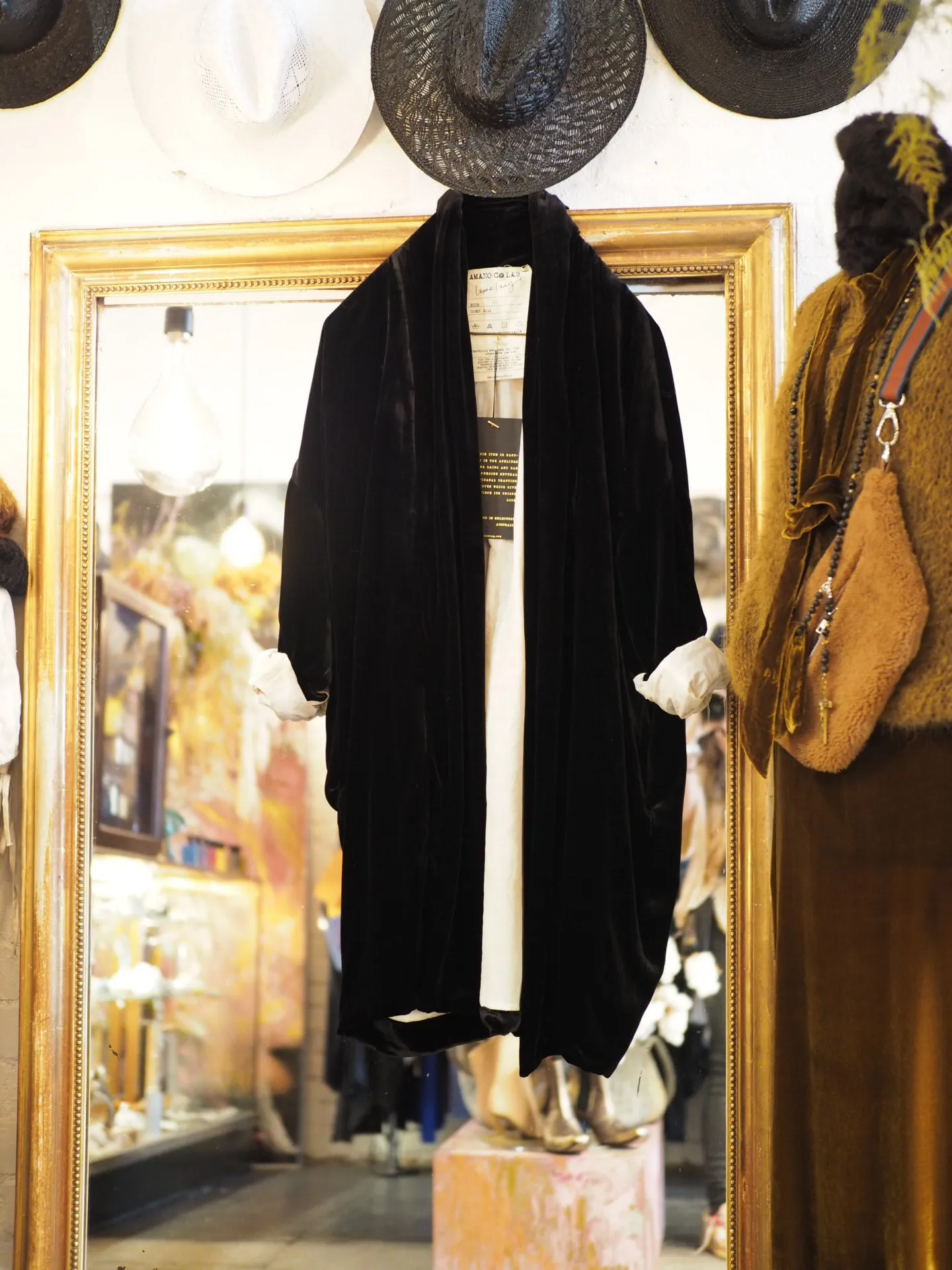 Cocoon coat (silk Velvet)- Rose Wood