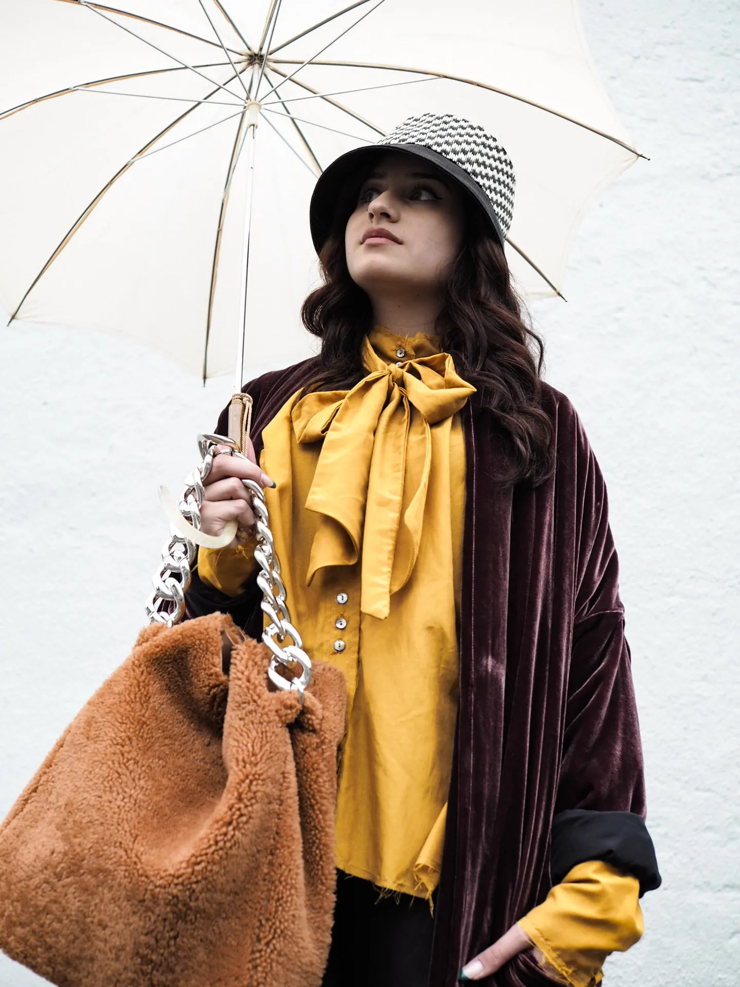 Cocoon coat (silk Velvet)- Rose Wood