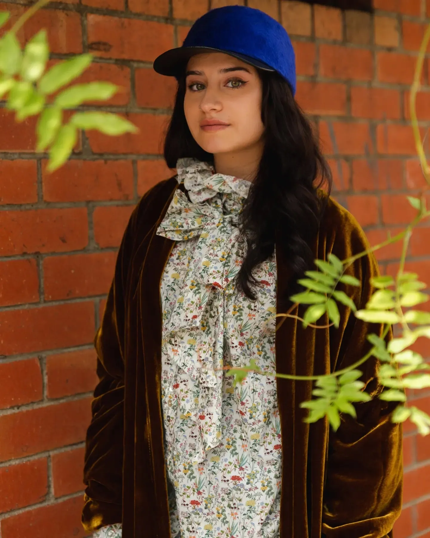 Cocoon coat (silk Velvet)- Rose Wood