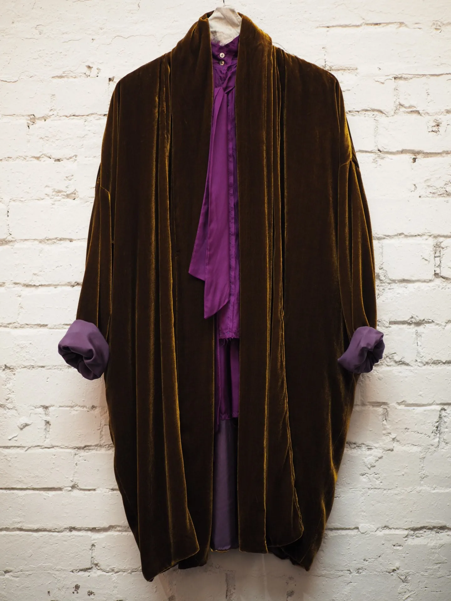 Cocoon coat (silk Velvet)- Rose Wood