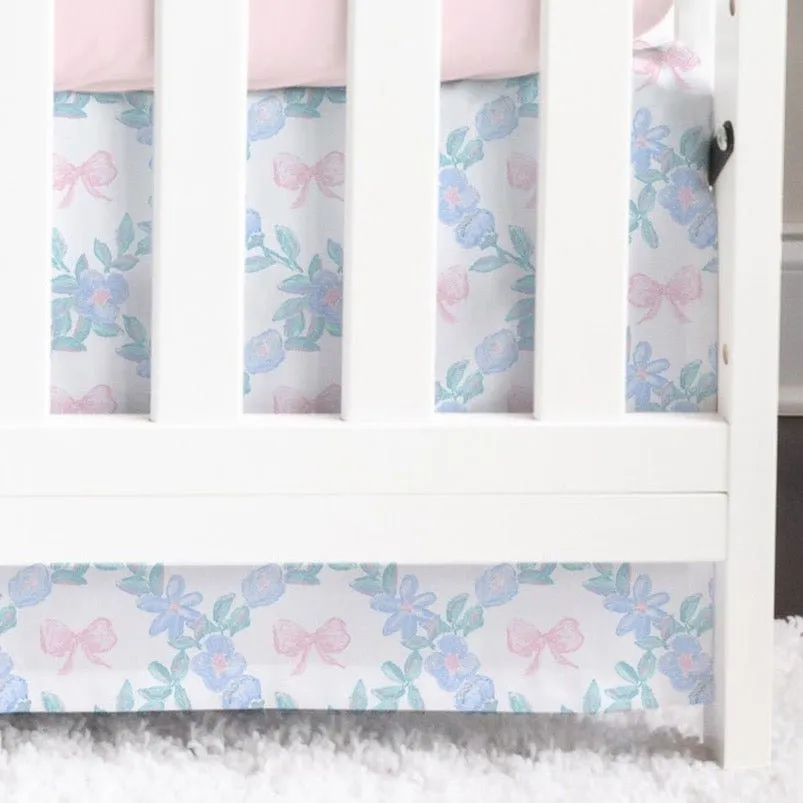 Crib Skirt | Floral Bows
