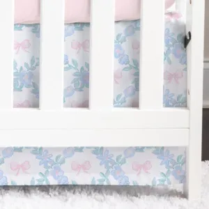 Crib Skirt | Floral Bows