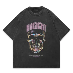 Crystal Skull Oversized Washed Graphic T-Shirt