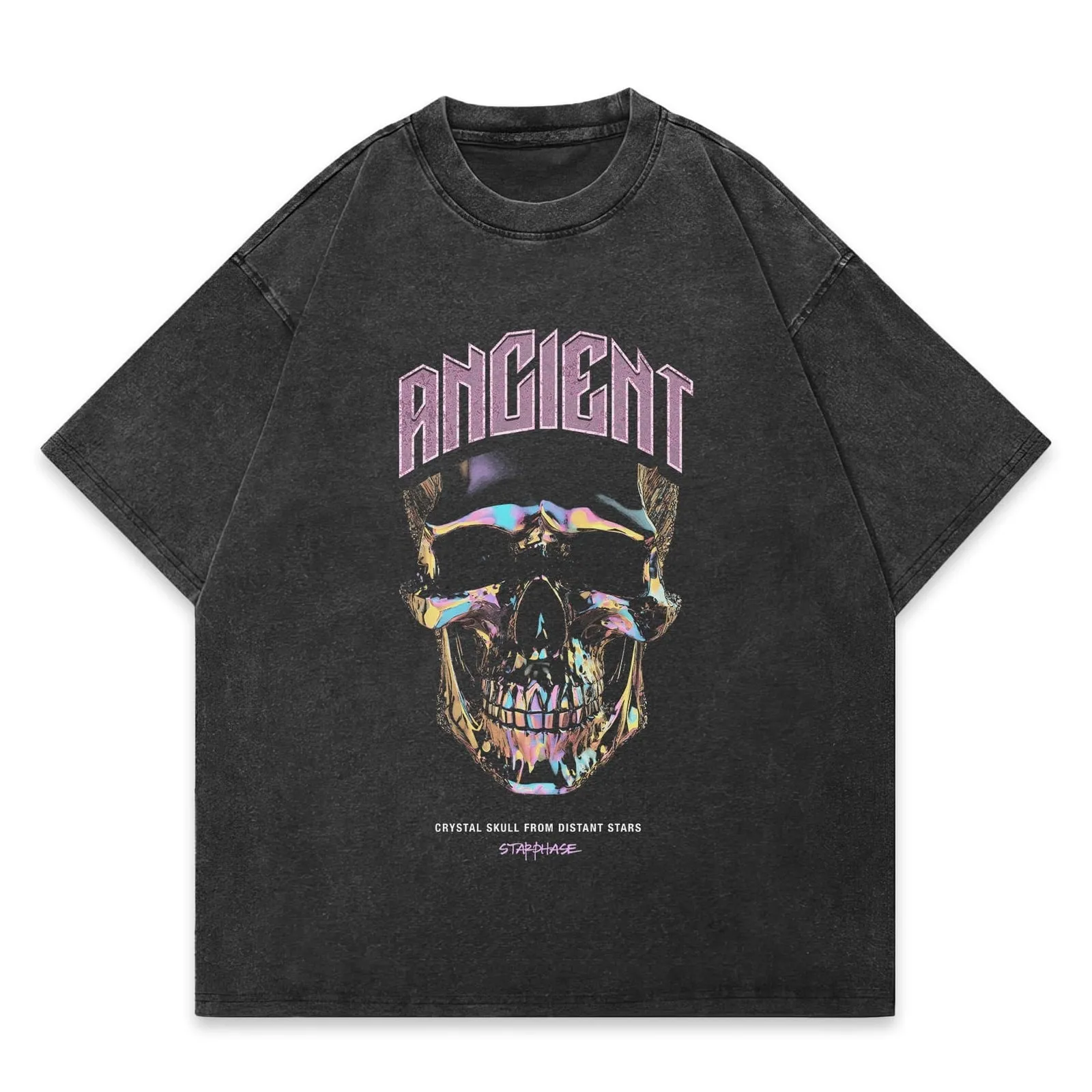 Crystal Skull Oversized Washed Graphic T-Shirt