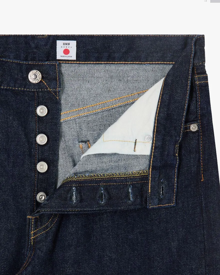 Edwin Made In Japan Regular Straight Mens Jeans - 14oz Kurabo Recycled Red Selvage Denim / Blue Rinsed