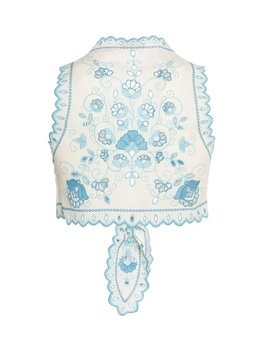 Etro   Broderie anglaise cotton crop top 