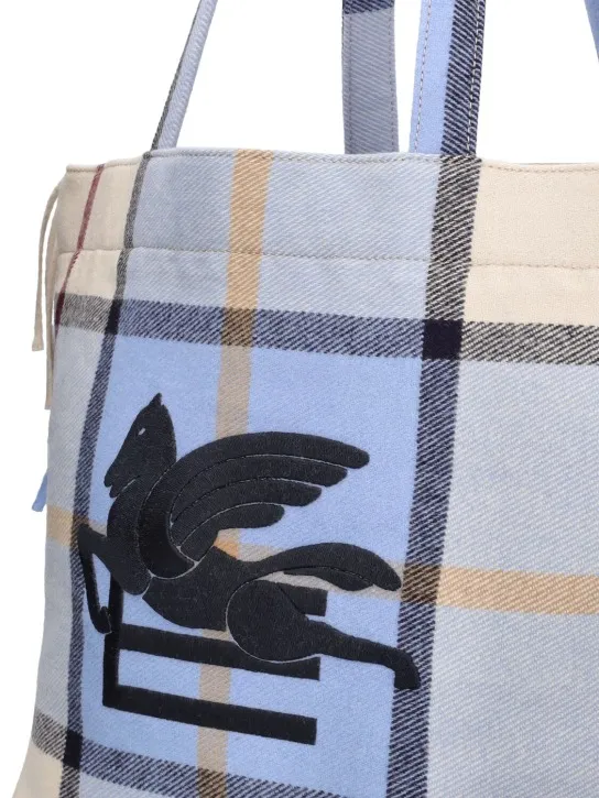 Etro   Tartan wool shopper 