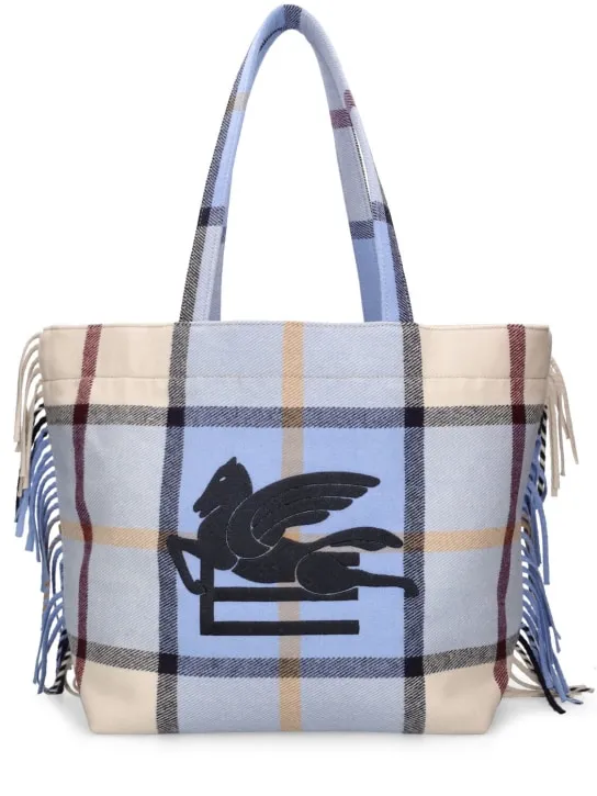 Etro   Tartan wool shopper 