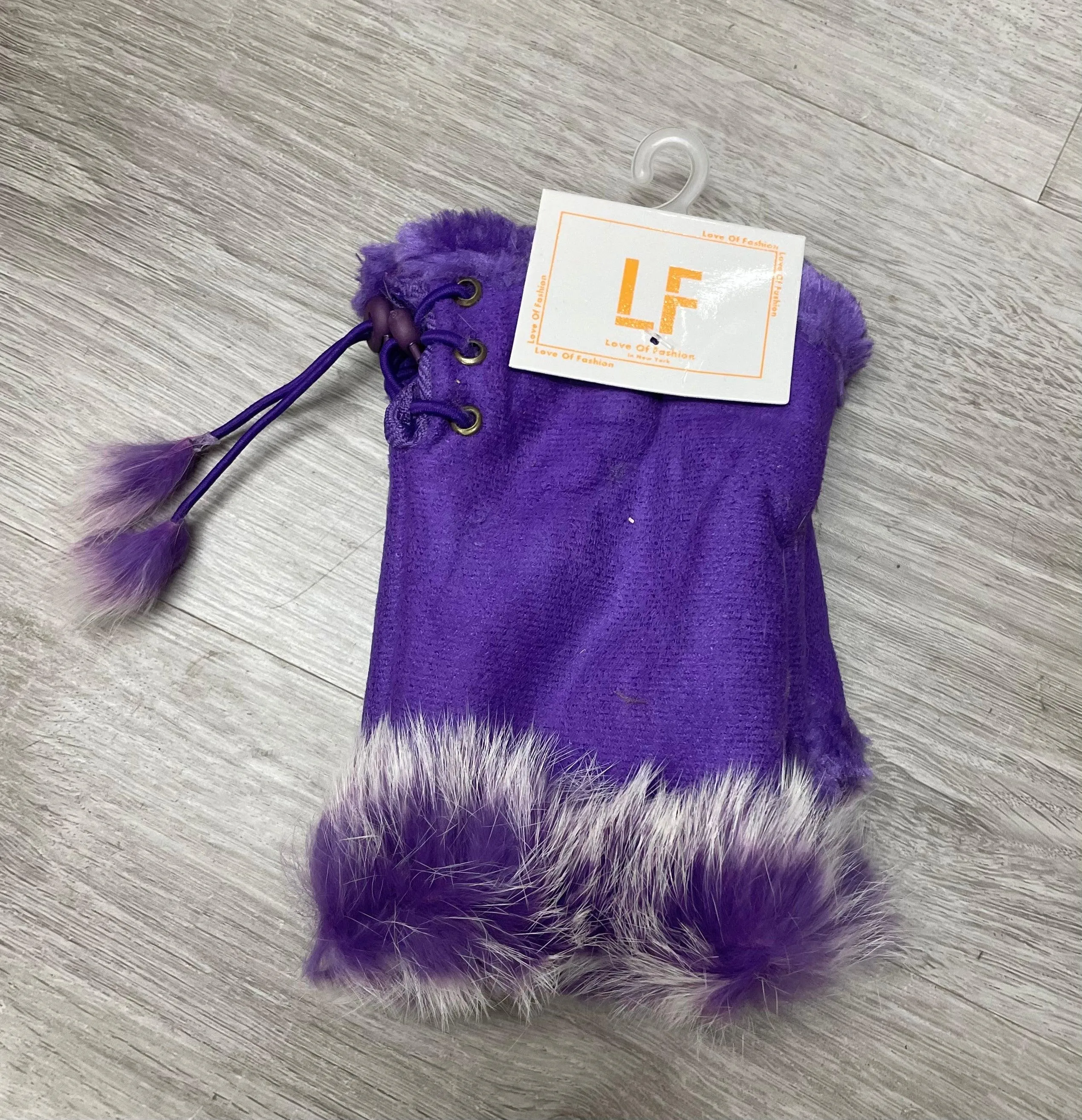 Fingerless Faux Fur Trim Glove LOG 079