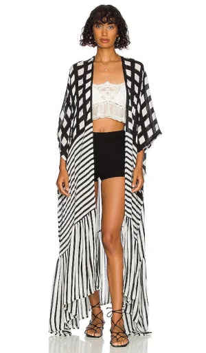 Free People Kenna Ruffle Kimono in Black
