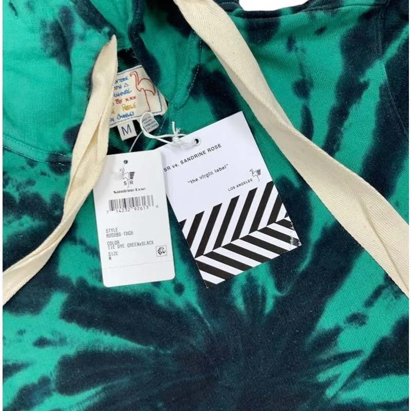 Free People x Sandrine Rose Tie Dye Oversized Hoodie Size Medium Black Green