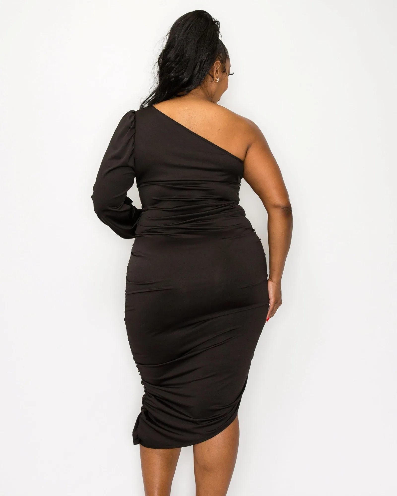Gaia Asymmetrical Bodycon Dress | Black