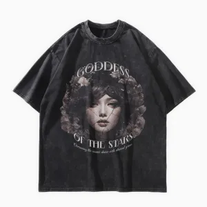 Goddess Of The Stars Oversized Washed T-Shirt