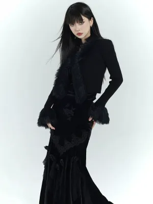 Gothic Fur Trim Cardigan