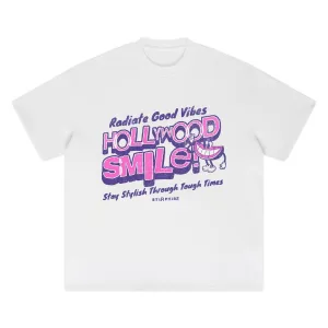 Hollywood Smile White Graphic T-Shirt
