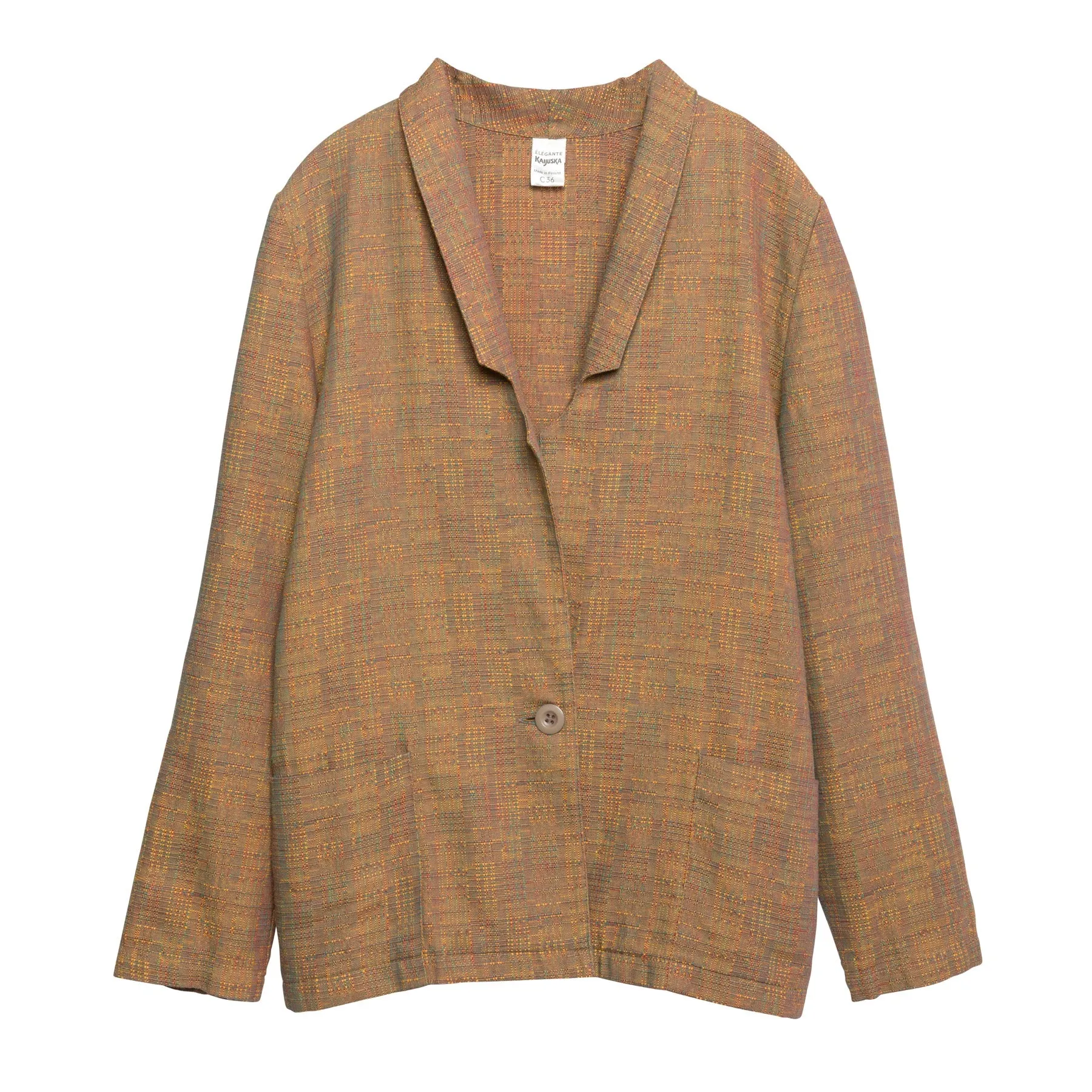 Hopsack Weave Angled Shawl Kimono Jacket