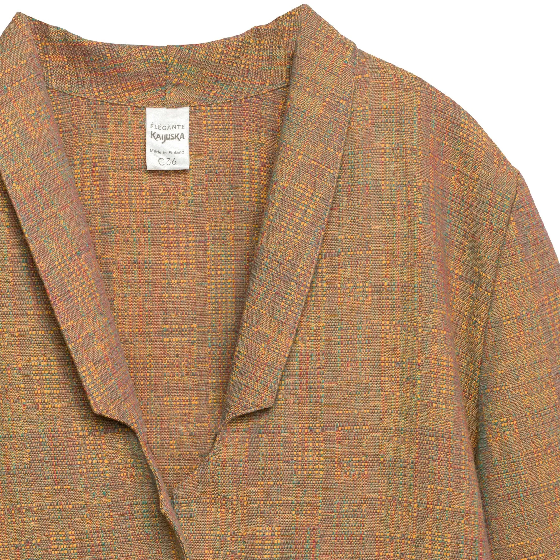 Hopsack Weave Angled Shawl Kimono Jacket