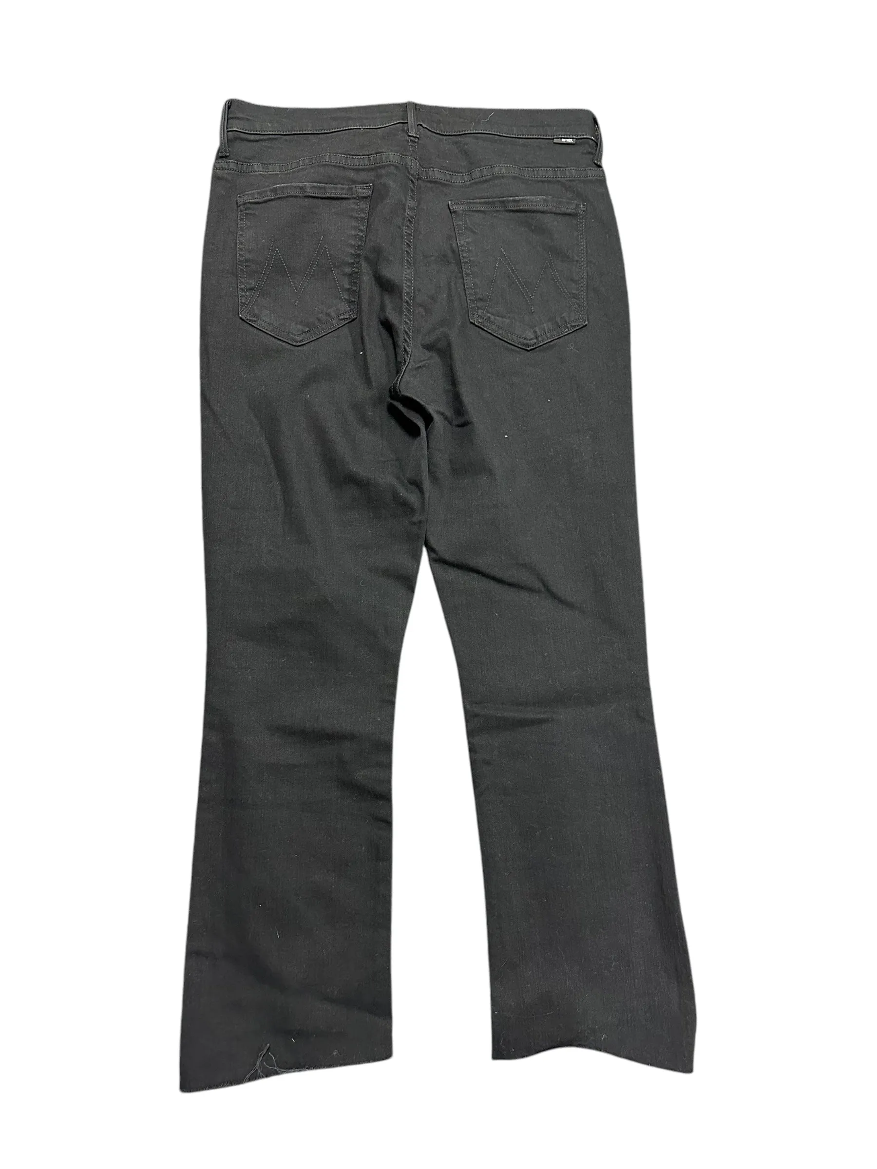 Jeans Straight By Mother Jeans In Black Denim, Size: 12