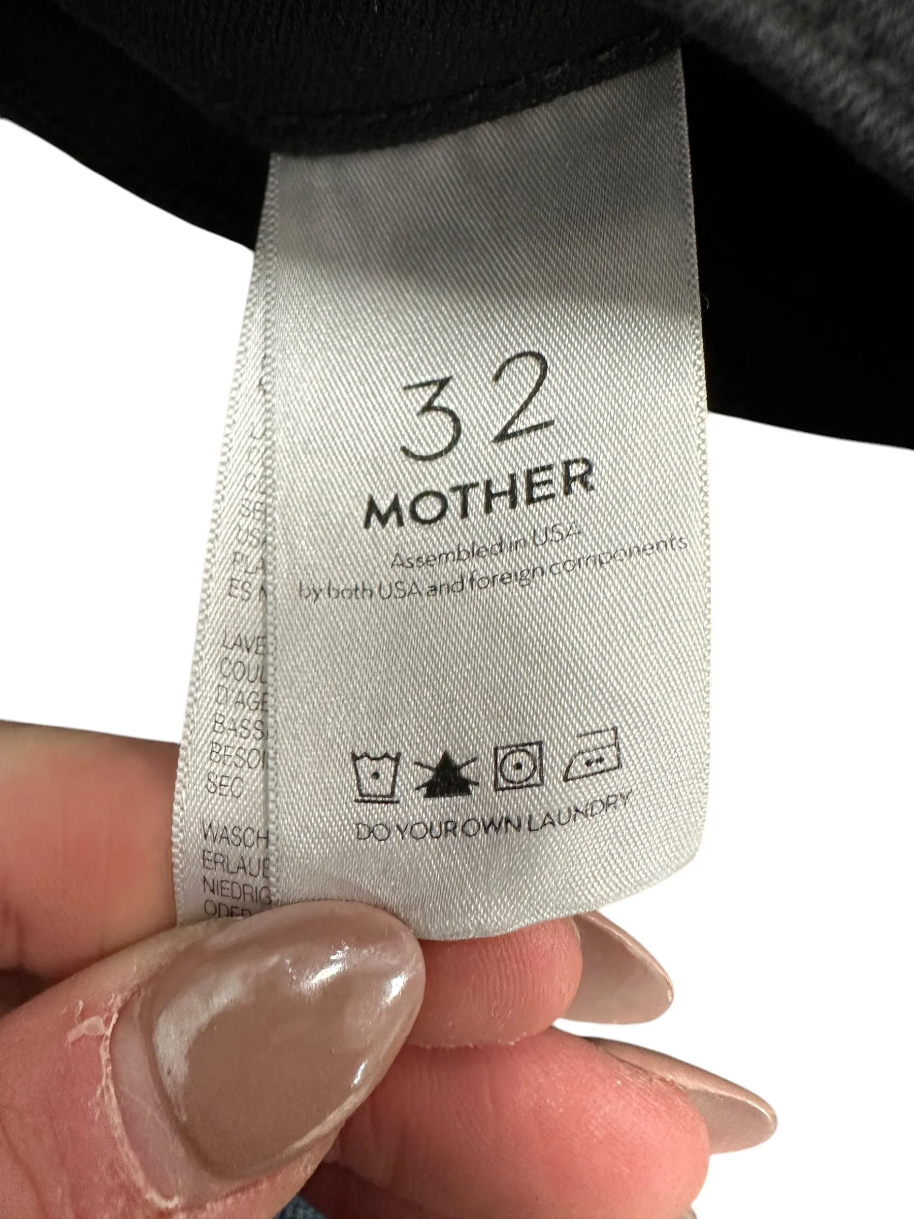 Jeans Straight By Mother Jeans In Black Denim, Size: 12