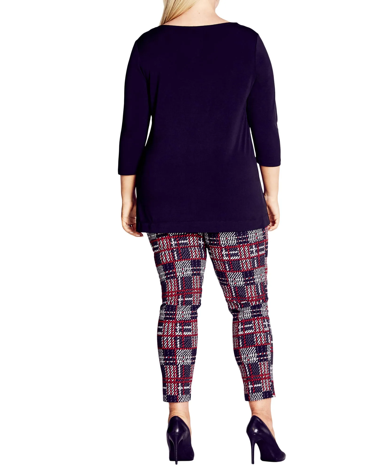 Jemma Check Pant | Plum