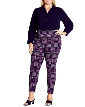 Jemma Check Pant | Plum