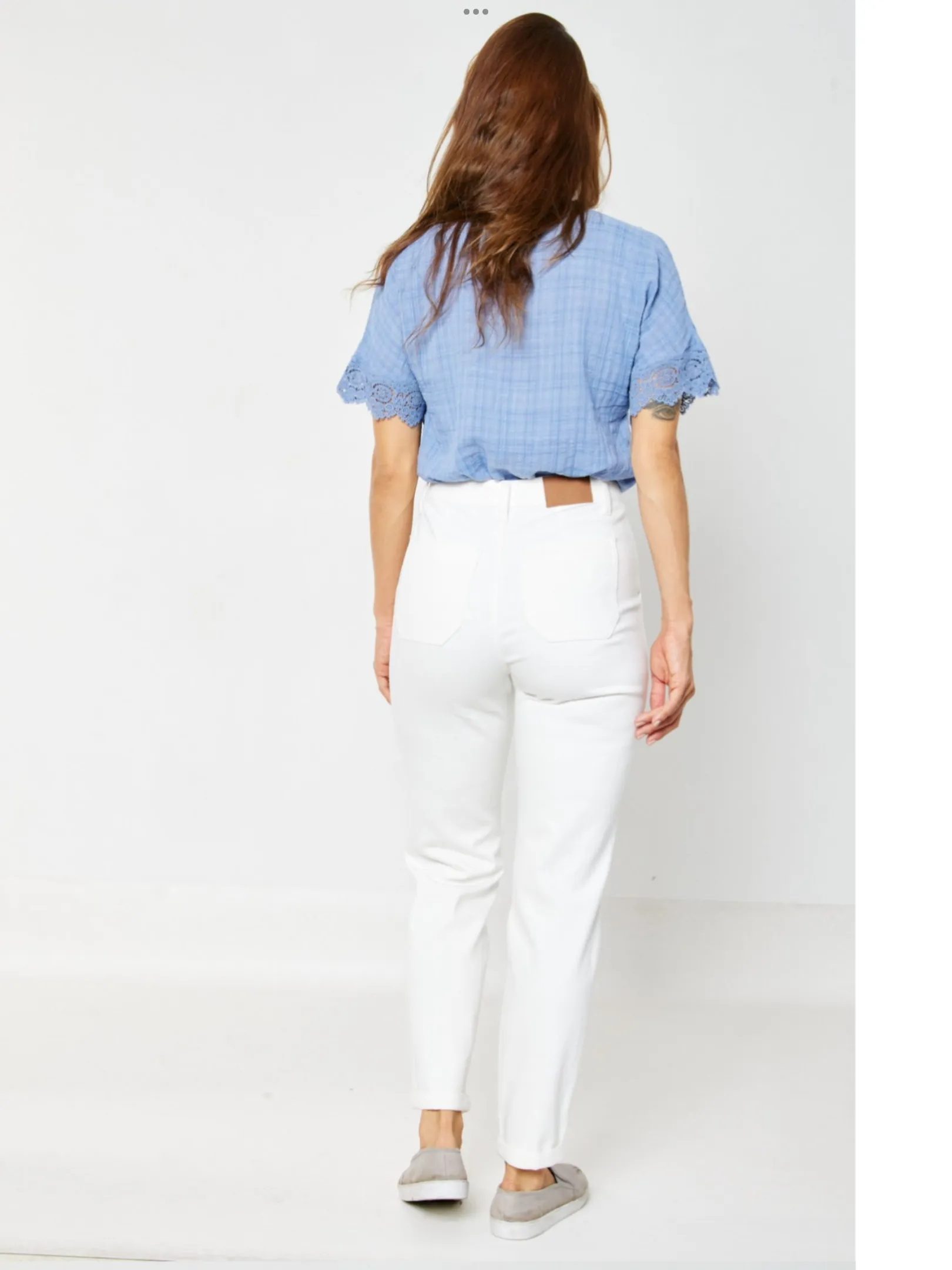 JUDY BLUE HIGH WAIST WHITE GARMENT DYED CUFFED JOGGER