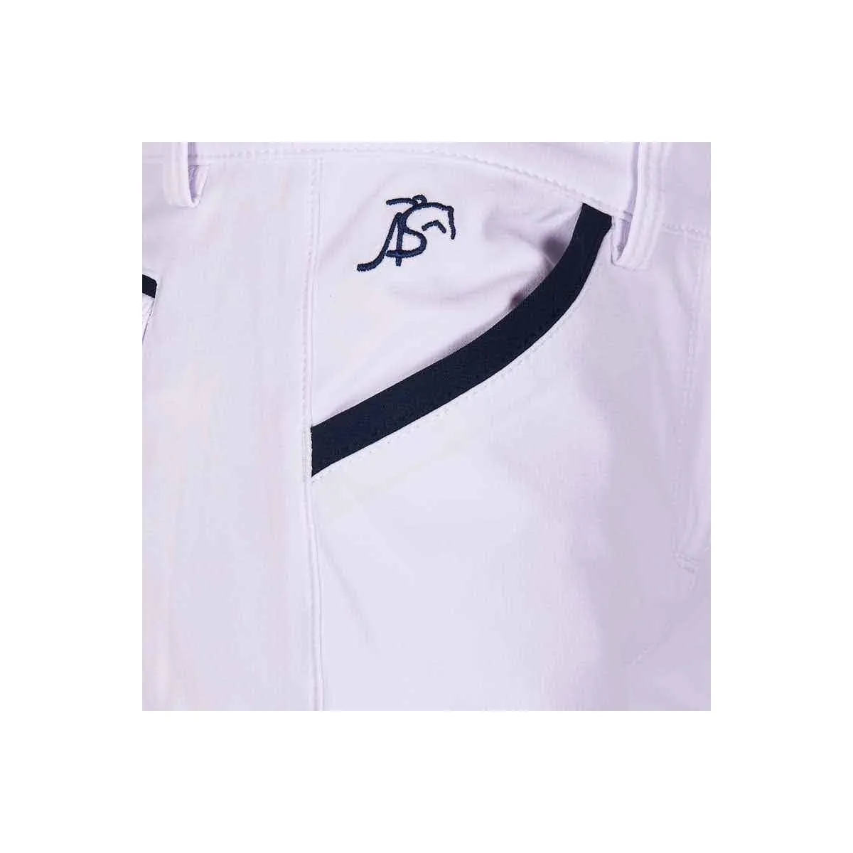 LADIES BREECHES BY ANNA SCARPATI, MOD. SIRI ANNA SCARPATI. COL. WHITE BLUE TRIM