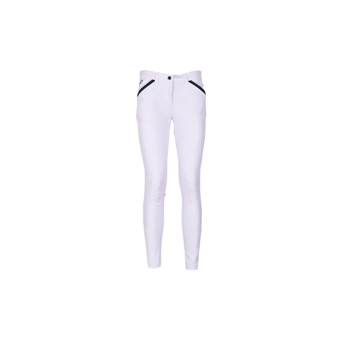 LADIES BREECHES BY ANNA SCARPATI, MOD. SIRI ANNA SCARPATI. COL. WHITE BLUE TRIM