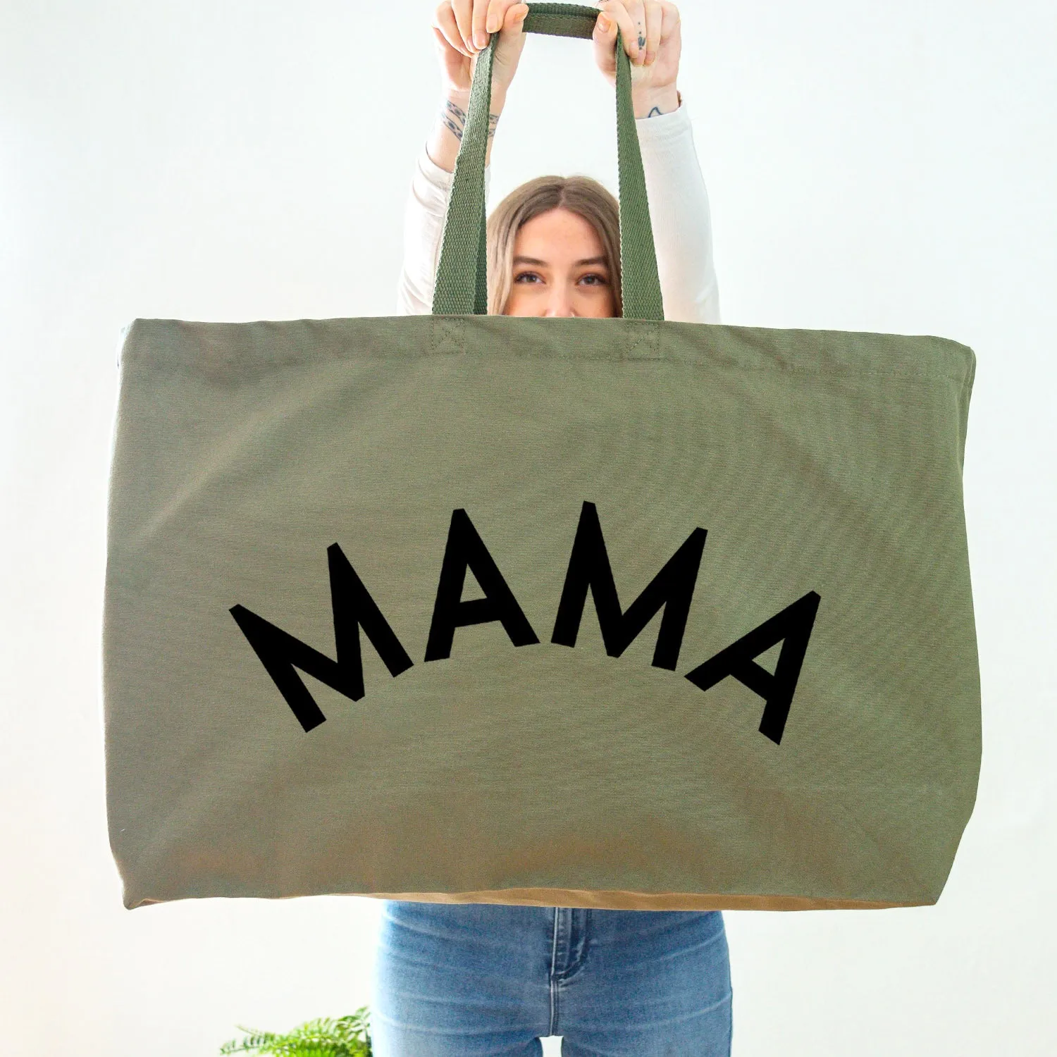 Mama - Oversized Tote Bag - Olive