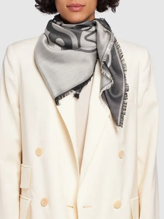 Max Mara   Doroty maxi monogram jacquard silk scarf 